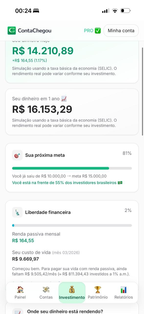 Tela 2 do aplicativo ContaChegou